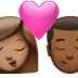 👩🏽‍❤️‍💋‍👨🏾 kiss: woman, man, medium skin tone, medium-dark skin tone display on Apple